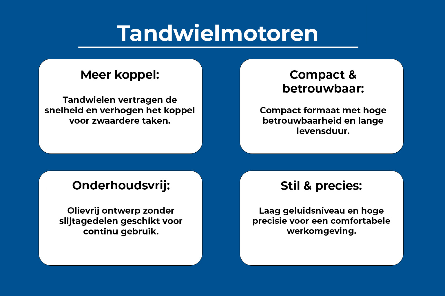 Voordelen van tandwielmotoren op een rij